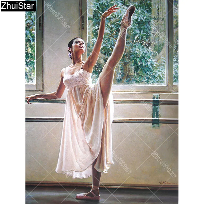 

Zhui Star Full Square Drill 5D DIY Diamond Painting "a ballet dancer" 3D Embroidery Cross Stitch Rhinestone Mosaic Decor HYY