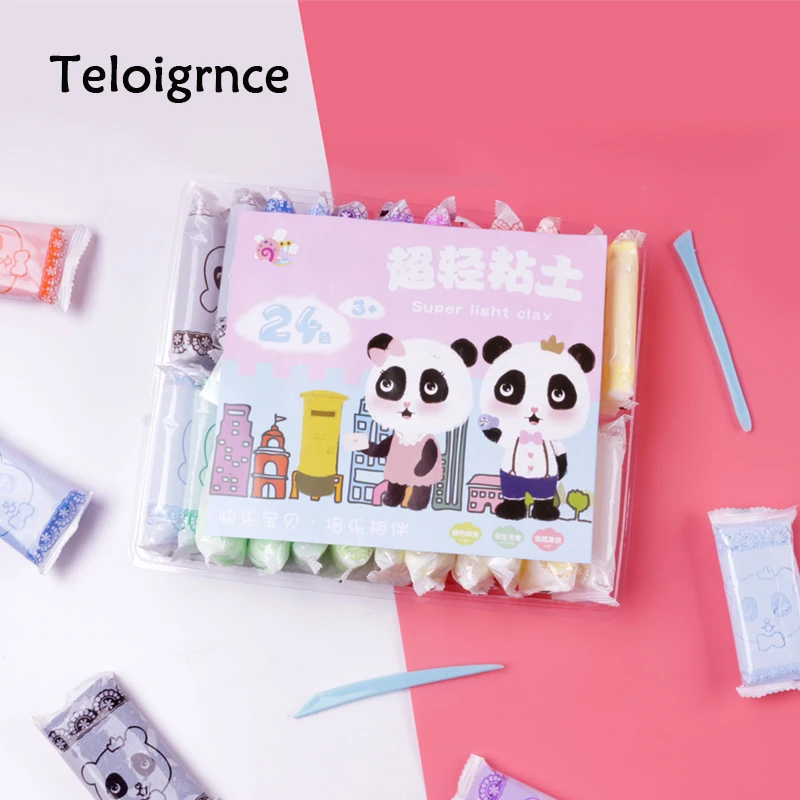 

Teloigrnce 24 Colors 3D Fluffy Foam Clay Slime DIY Soft Cotton Slime Ball Education Craft Toy Antistress Kids Toys for Children