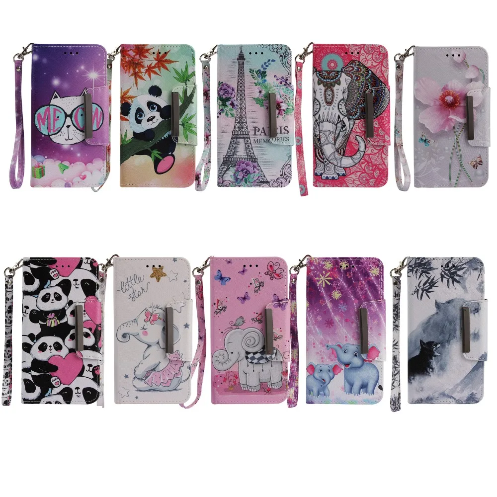 

Phone Case For LG K8 K10 2018 Stylo 4 Q Stylus G7 ThinQ Leather Wallet Kickstand Wrist Strap Full Body Magnetic Protective Cover
