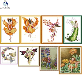 

Butterfly Fairy Series Patterns Counted Cross Stitch Kits Sale Printed On Canvas for Embroidery Thread Set Home Decor Needlework