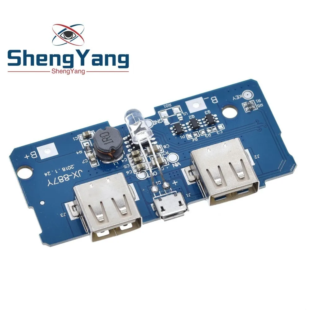 18650 Двойной Micro USB 3 7 в до 5 В 2A повышающий Мобильный Внешний аккумулятор DIY зарядное