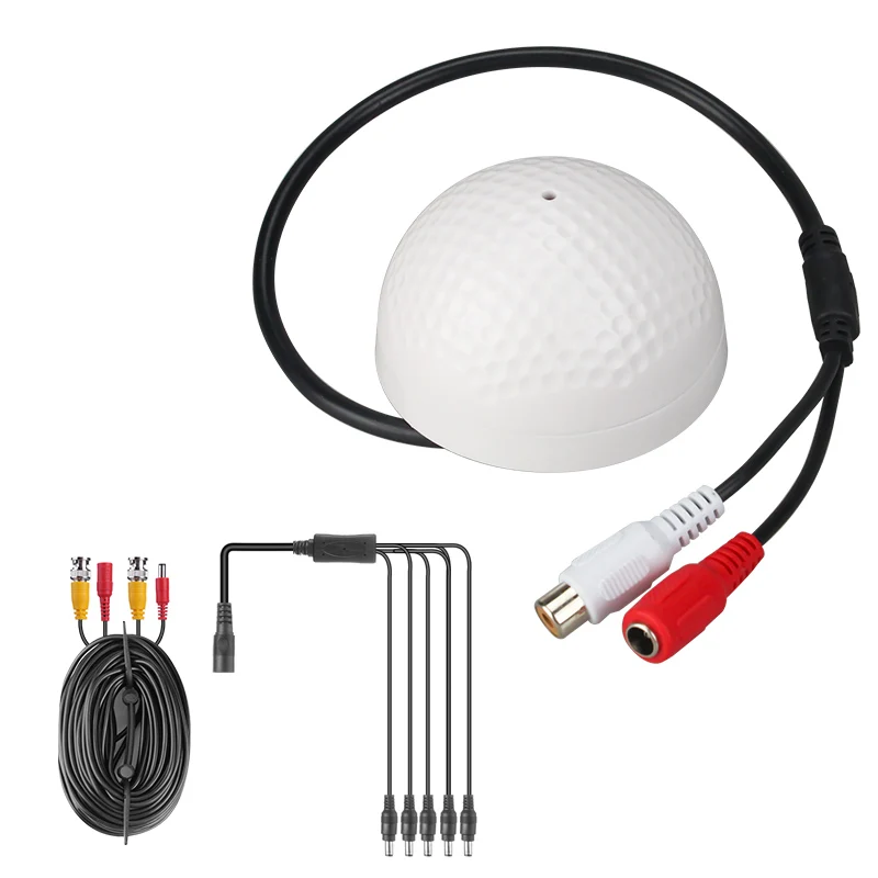 H.VIEW CCTV Microphone Kits Surveillance Audio Pick Up Device 20m Audio Power Cable and 1 to 5 Spliter Accessories Kits  (4)