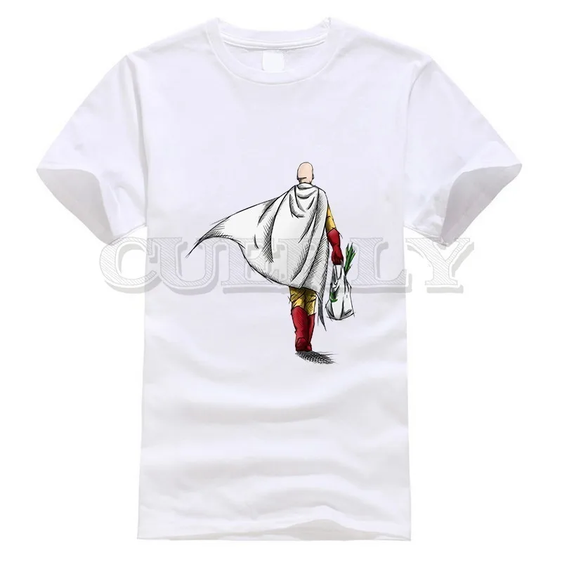 

2019 New T-shirt One Punch Man Saitama Thsirt Cool Japan Anime Cartoon Black And White Summer Dress Men Tee Cotton Funny T Shirt