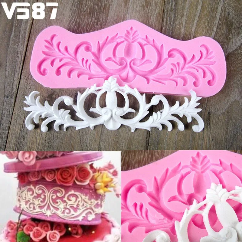 3D Lace Flower Silicone Fondant Mould Lace Mold Floral Vine Pastry Dessert Mould Home Wedding