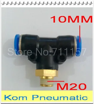 

100PCS/LOT PB 10-M20 Male Branch Tee 3 Way Pneumatic One Touch Air Fitting Pipe Joint 10mm Tube Push In M20 Connector