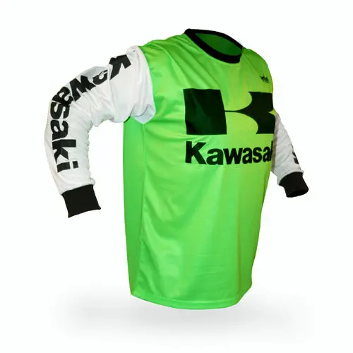New For Kawasaki Motocross Jersey MX Jersey Shirt Off Road Breathable Light Quick Dry Motorcycle Riding