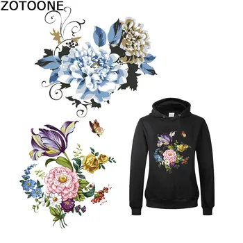 

ZOTOONE Stripes for Clothes Flowers Iron on Transfer Patches Applique Clothes Printed Diy Patch Application Thermo Stickers E