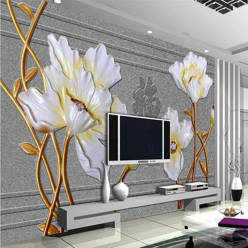 

beibehang wall wallpaper 3d Background photo living room photography lotus stone reliefs paper mural murals-3d papel de parede