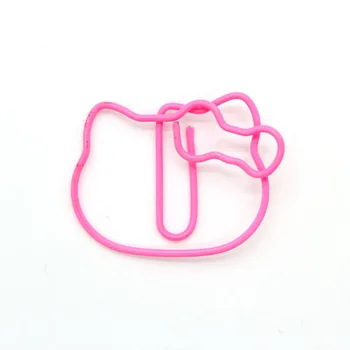 

100pcs/lot Creative Cartoon Cat Kitty Shaped Cute Kawaii Paper Clips Bookmark Memo Clip For Office School Supplies Stationery