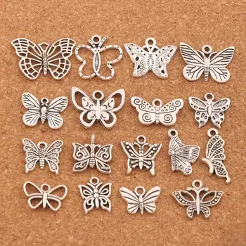 

mix Butterfly Charm Beads 170PCS zinc alloy Pendants LM57 Jewelry DIY Fit Bracelets Necklaces