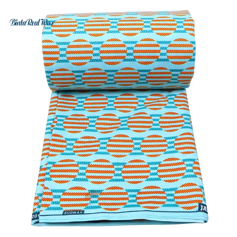 

2019 binta real Wax Prints 100%Polyester Fabric Ankara dutch Wax High Quality 6 yards African Fabric for Party Dress FP6195