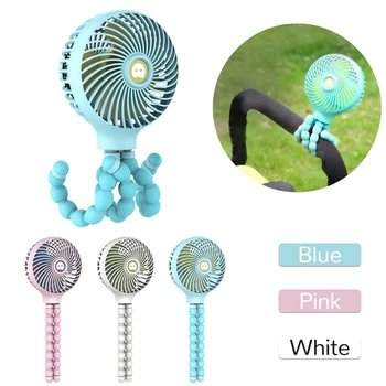 

Mini Portable Hanging Shape Stand Fan 3 Speed Adjustable Handheld USB Charging Fan Cooler For Baby Stroller Student Use