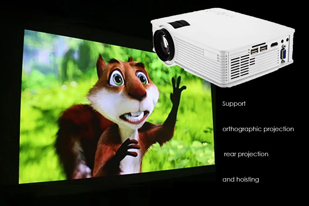Coolux GP9 GP-9 Мини ЖК-проектор 800x480 пикселей поддержка 1080P 2000 люмен Домашний кинотеатр мультимедийный HD проектор