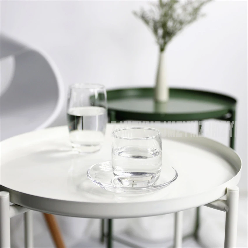 Nordic Style Modern Metal Round Tray Small Tea Table Coffee Table Sofa Side Living Room Carbon Steel Simple Elegant Furniture