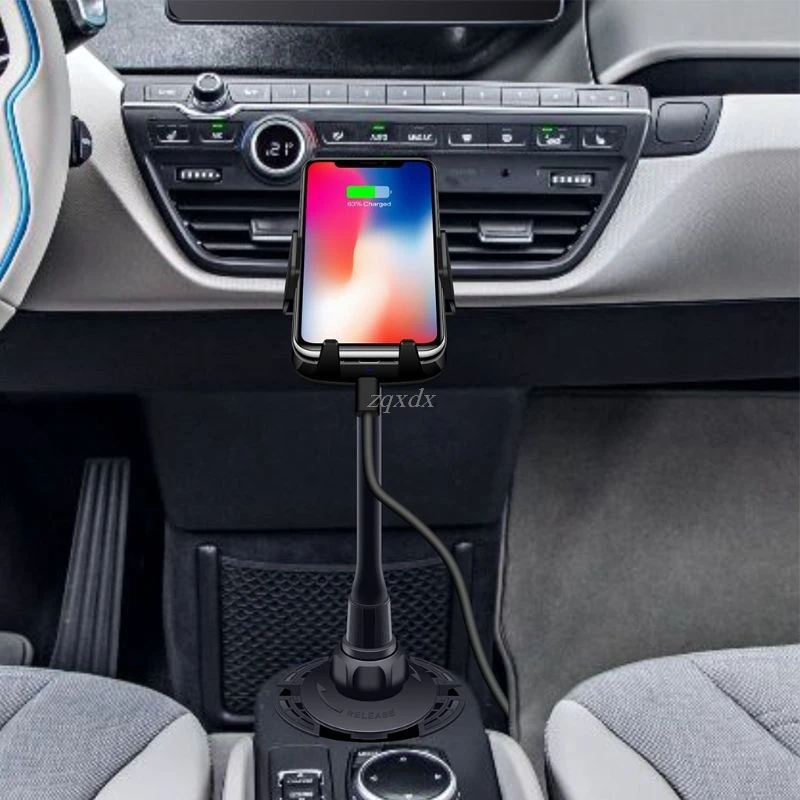  Auto Qi Schnelle Drahtlose Ladegerät Schwanenhals Tasse Halter Air Vent Halterung für iPhone X XR X