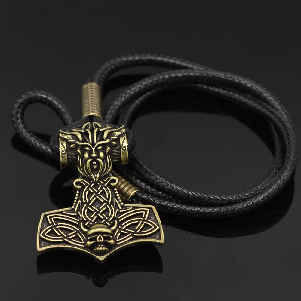 Youshone норвежский викинг Thor's Hammer Amulet скандинавский Odin череп лицо Mjolnir браслет 23