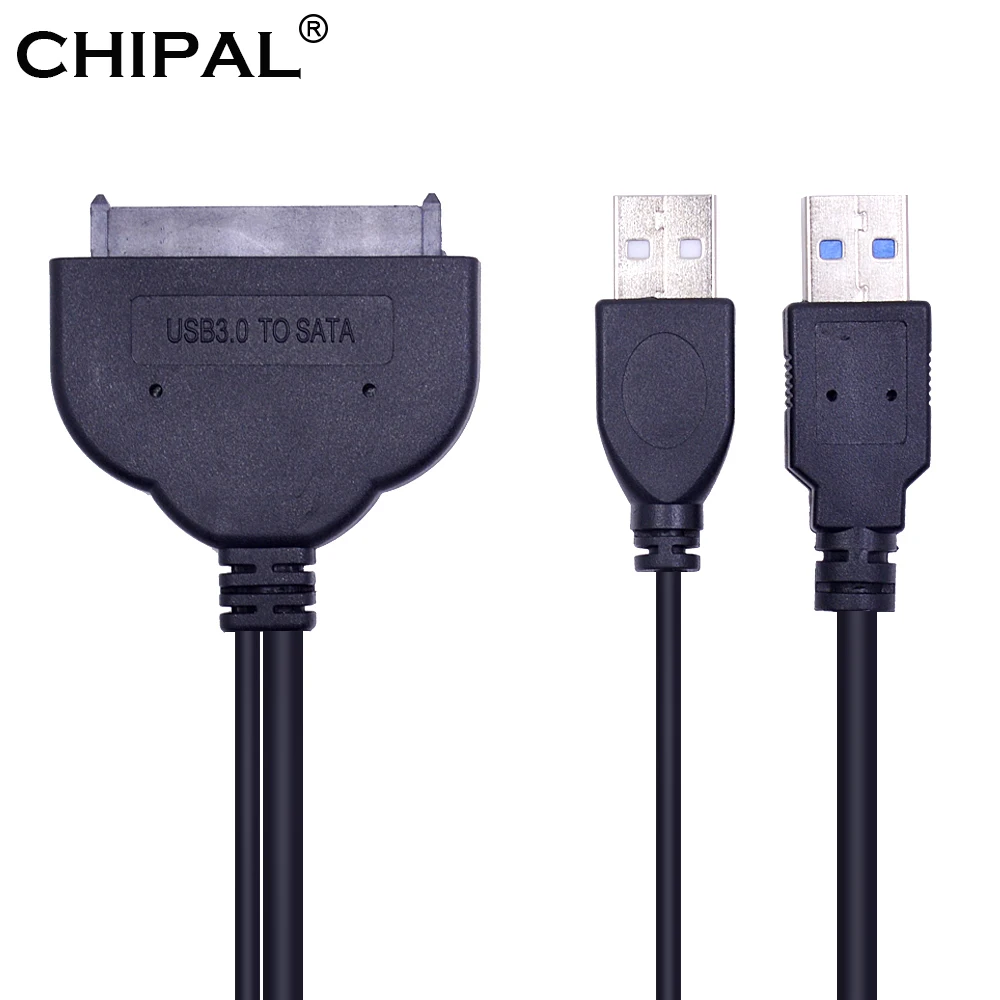 CHIPAL 5 Гбит/с USB 3 0 на SATA 22Pin кабель адаптер USB3.0 III конвертер с 2 Питание для &quotжесткий