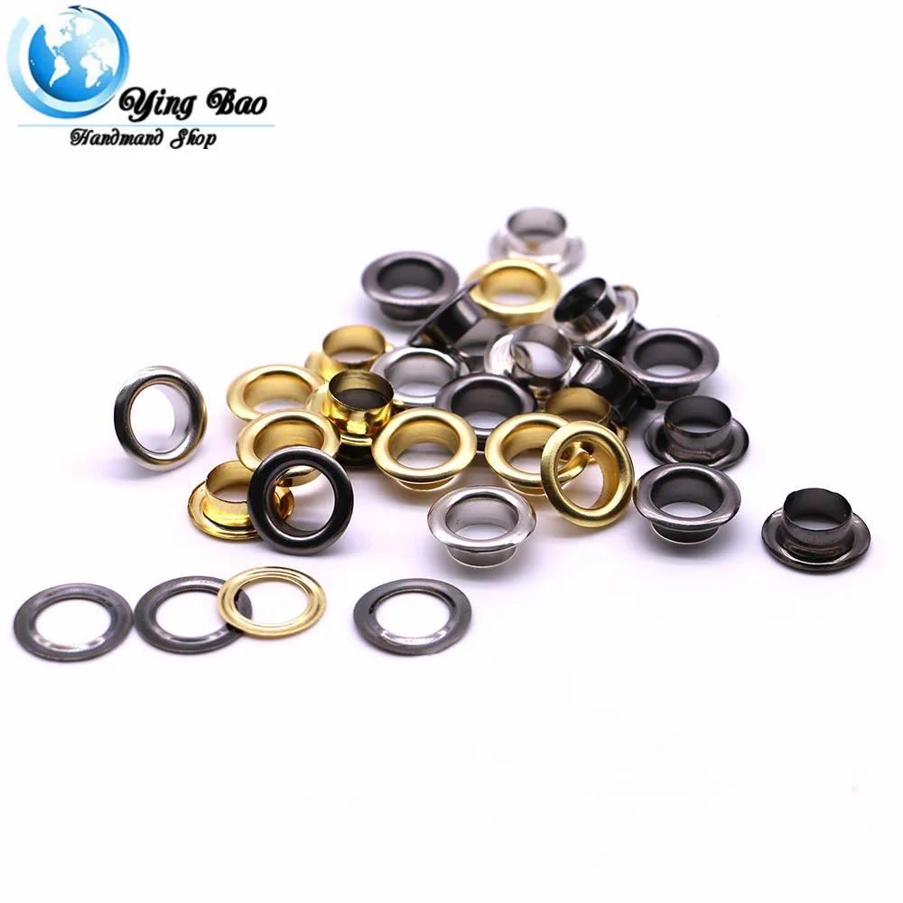 50 sets/pack(Outer diameter)13mm (eyelets)8mm (high)5mm brass grommet eyelets color gold Silver grey black Q-24