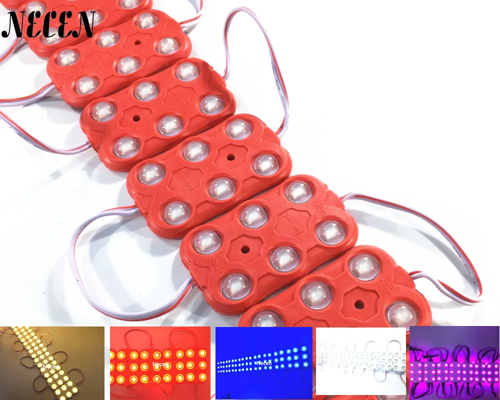 

Necen 6leds/pc 10pcs/lot 12V led module Pixel lights 5630 SMD led Christmas lighting waterproof white/warm white /RGB/blue/ red