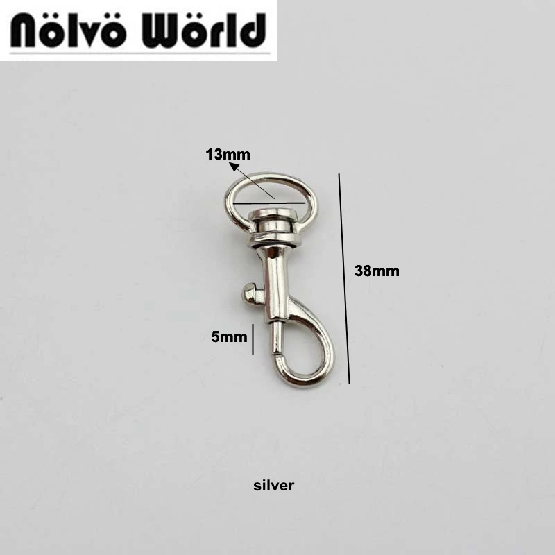 

30pcs 13mm silver snap hook swivel hooks clasp for Genuine leather DIY bags handbags adjusted hook parts accessories
