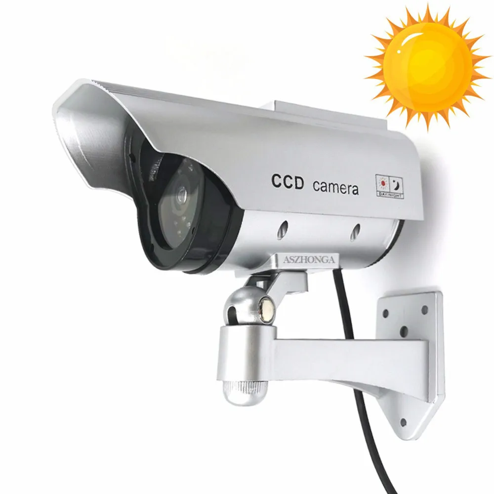 

Fake Camera Solar Power Dummy Waterproof Outdoor Indoor Security Simulation CCTV Surveillance Bullet With Flashing LED Light Cam