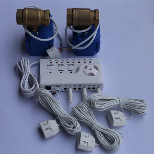 Vente La russie Ukraine Maison Système de Détection De Fuite D eau avec Robinet D arrêt DN15 * 2 pcs et 3 pcs Capteur D eau câble