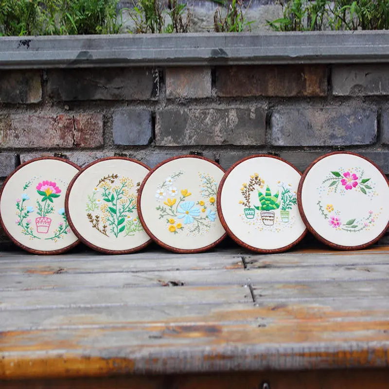 

3D DIY Color Flowers Ribbon Embroidery with Hoop for Beginner Needlework Kits Cross Stitch Series Arts Crafts Sewing Gifts Decor