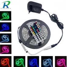 RiRi won RGB 5050 SMD светодиодный светильник, гибкий fita de DC 12 В 60 Светодиодный S/M 4 м 9 м светодиодный RGB лента, Диодная лента, лента переменного тока