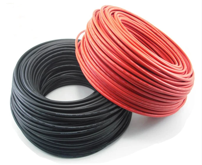 US $264.10 200metersRoll 6mm2 Solar Cable 10AWG 1x6mm2 Solar PV Cable TUV UL Certification Black Or Red Color