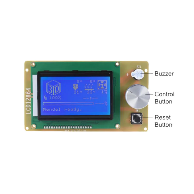 Anet 3d принтер части 12864 ЖК-экран умный дисплей и 3d принтер плата управления материнская плата прошивка для Anet A6 3d принтер