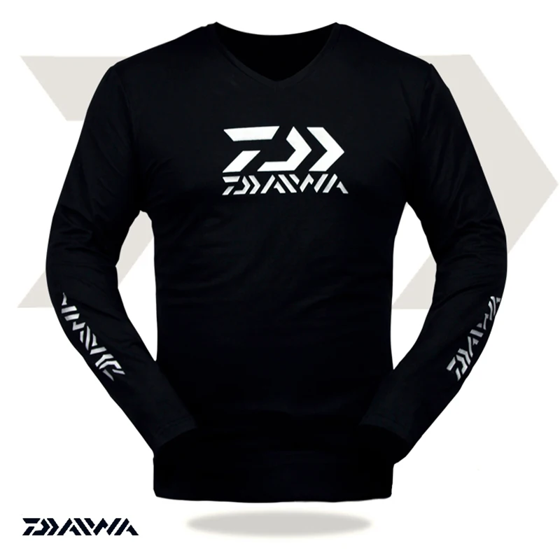 Daiwa Солнцезащитная рыболовная футболка весна лето полный рукав дышащая велосипедная анти-УФ быстросохнущая Солнцезащитная рыболовная рубашка - Цвет: Black2