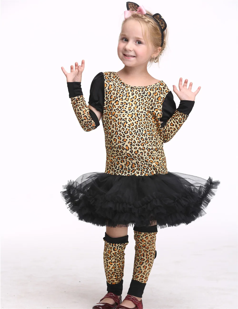 Girl Leopard Dress Costume Halloween Costume For Kids Stage & Dance