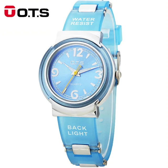 

OTS Children's Watches Kids Quartz Watch Student Girls Quartz-watch Cute Colorful Silicone Cartoon waterproof 50M Casual Horloge