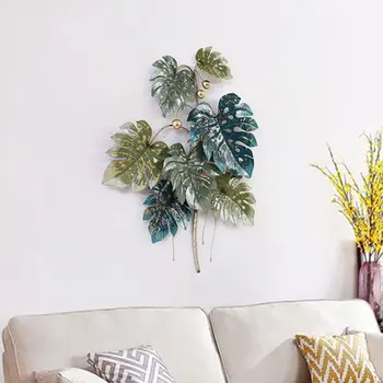 

American rural tropical plants creative pendants Living room stereo iron wall decorations sofa background