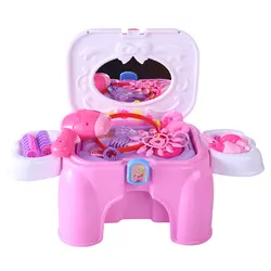2018 Новые Популярные Розовый Рождественский подарок девушка красота набор для макияжа ролевые игры игрушка Emulational хранения Макияж стул