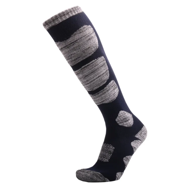 Мужские и женские зимние термальные Лыжные носки, толстые теплые носки для спорта на открытом воздухе, носки для альпинизма, сноуборда, походов, термо длинные носки - Цвет: Navy