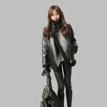 Новое зимнее женское кожаное пальто уличное ветрозащитное пальто шерсть ягнят мех одно локомотивное кожаное короткое пальто из искусственной кожи A0089