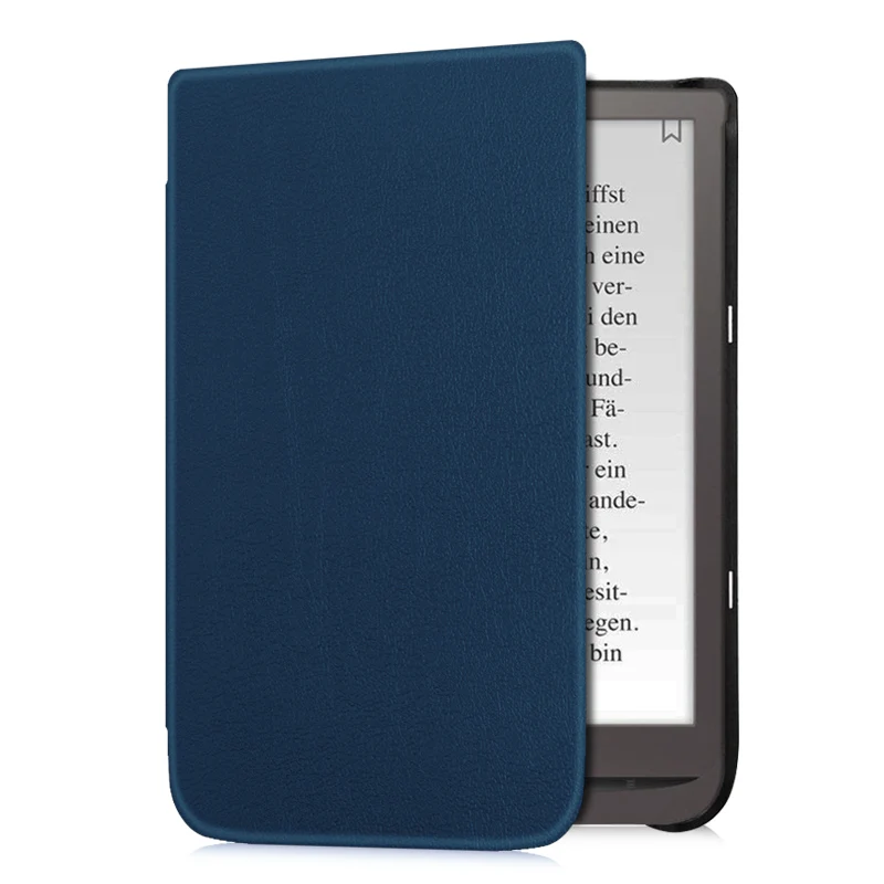 BOZHUORUI смарт-чехол для 7," PocketBook 740 InkPad 3 читалка с автовключение/сна Магнитная ультра- тонкий кожаный чехол - Цвет: Dark blue