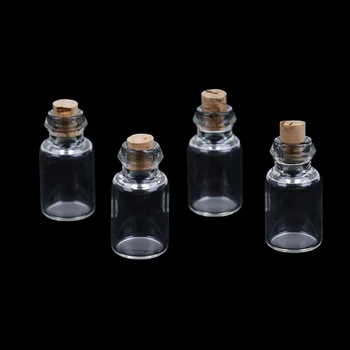 

1:12 Scale 4Pcs DIY Parts glass Transparent minature empty glass bottle Dollhouse Craft Home Decoration simulation Glass Model