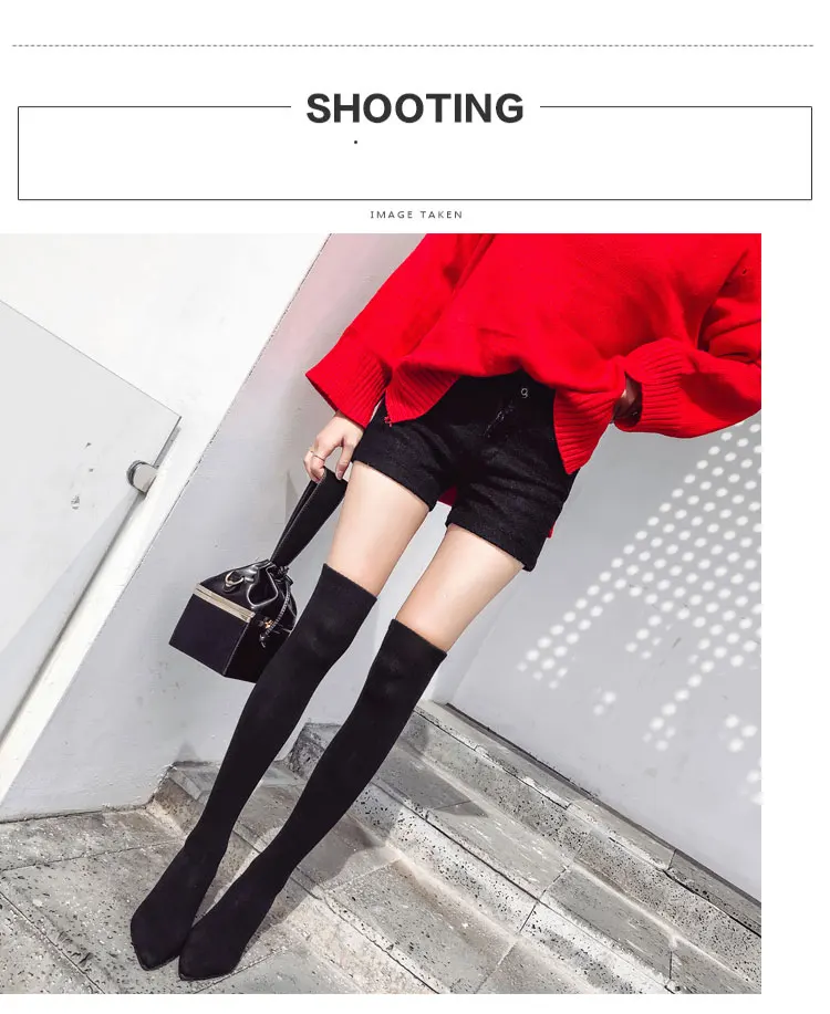 2018 New Pointed High-Heeled and Flat Long Knees Women's Socks Shoes Woman Women's Boots Zapatos De Mujer M8D184 (8)