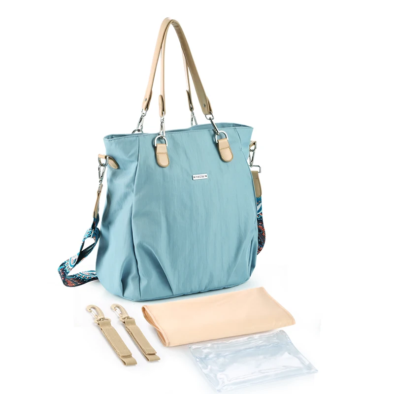 Модная сумка для подгузников для мамы, водонепроницаемая сумка для ребенка, большая вместительность, многофункциональная сумка для ухода за ребенком, сумка для коляски Bolsa Maternidade, 6 цветов - Цвет: Blue diaper bag