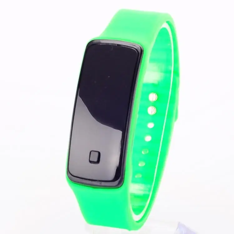 Светодиодный браслет часы мужские Wo мужские цифровые часы спортивные мужские военные часы детские электронные силиконовые часы - Цвет: green