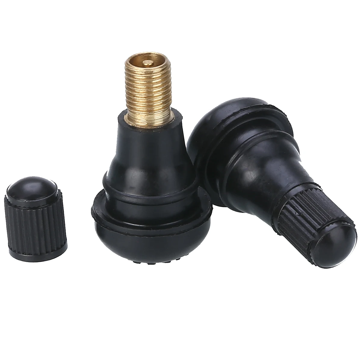 Wheels Tires Parts 10pcs Auto TR412 Tire Valve Stems Short Black Rubber Tyre Tubeless Snap-in Vavle Moped Motorcycle Car Quad