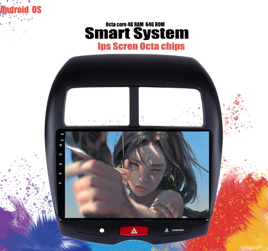 Excellent Android 9.1 car dvd gps multimedia player For Mitsubishi ASX 2010-2018 car dvd navigation raido video audio player 1 din sim LTE 2