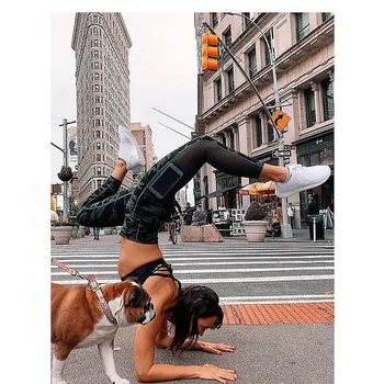 

Hot Sale! Fitness Women Army green camouflage Leggings Mesh Pocket Patchwork Workout Slim Jeggings Elastic Dry Quick Pants
