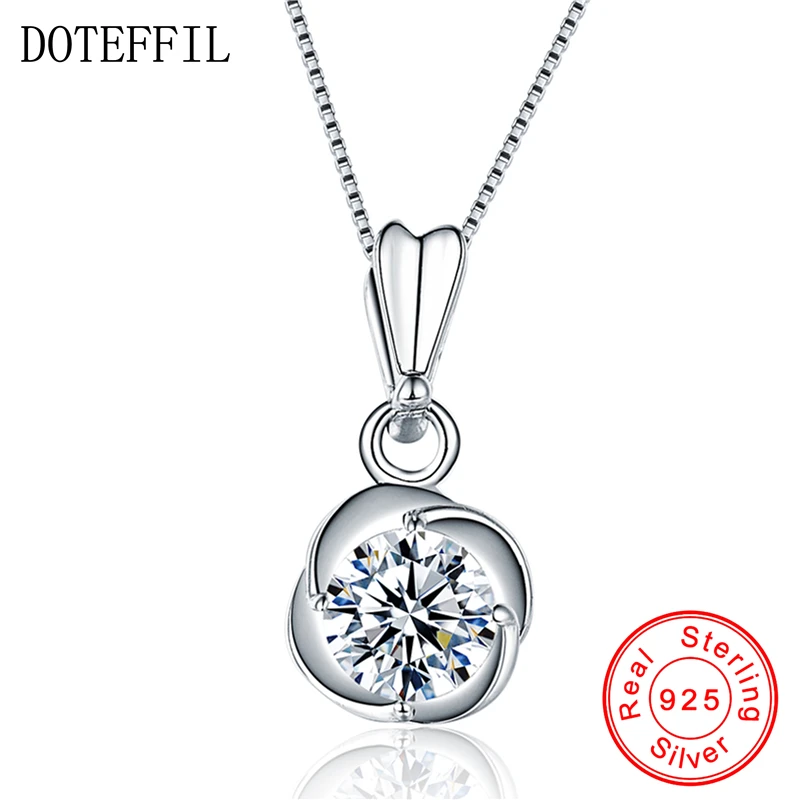 Цепочка DOTEFFIL из серебра 925 пробы с подвеской в виде цветка 18 дюймов|fashion jewelry|jewelry
