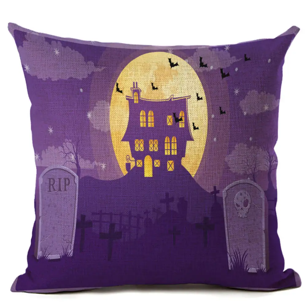 Наволочки для подушки на Хэллоуин с изображением ведьмы и тыквы, наволочки для дивана, наволочки из льна и хлопка, зеленые наволочки для украшения дома