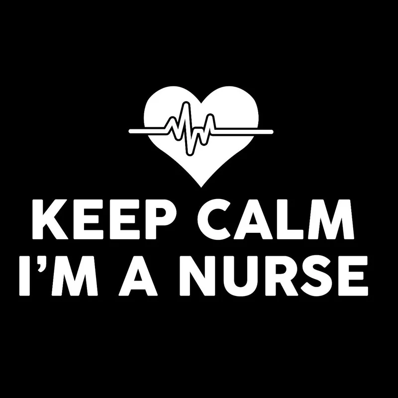 15,5*9,3 см буквы Keep Calm I'm A Nurse сердцебиение виниловые автомобильные наклейки оригинальность кузов Машины окно наклейки на бампер аксессуары