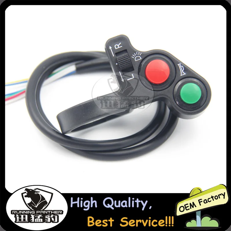Motorcycle Horn Turn Signal Light Switch 3 In 1 Button Handlebar Bike Scooter