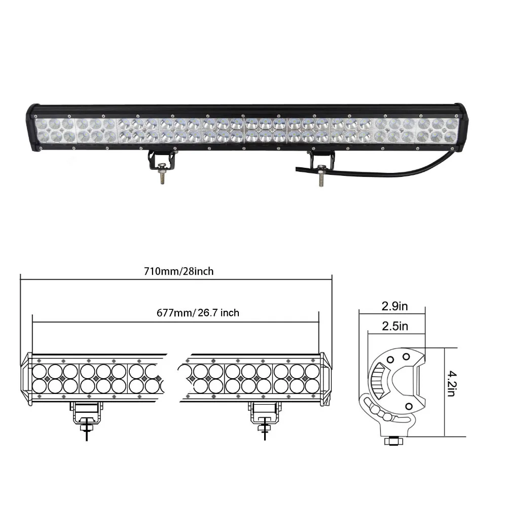 28 дюймовый внедорожник светодиодный свет работы бар с высокое качество светодиодный фишки 180 W пятно Наводнение Combo BeamFor Jeep 4x4 12 V 24 v Грузовик внедорожник светодиодный бар